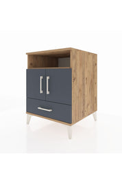 Kronos Komodin 3 Raflı Tek Çekmeceli 2 Kapaklı 60x59x80 Çam-Antrasit