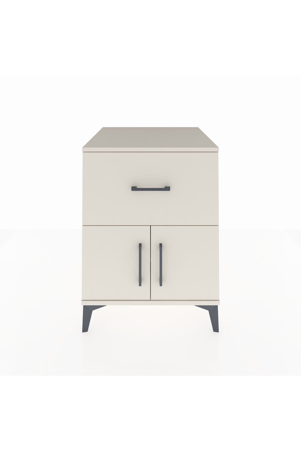 Kronos Komodin Tek Raflı Tek Çekmeceli 2 Kapaklı 60x59x80 Aytaşı-Aytaşı