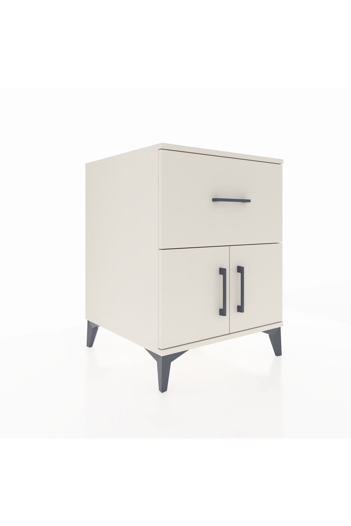 Kronos Komodin Tek Raflı Tek Çekmeceli 2 Kapaklı 60x59x80 Aytaşı-Aytaşı