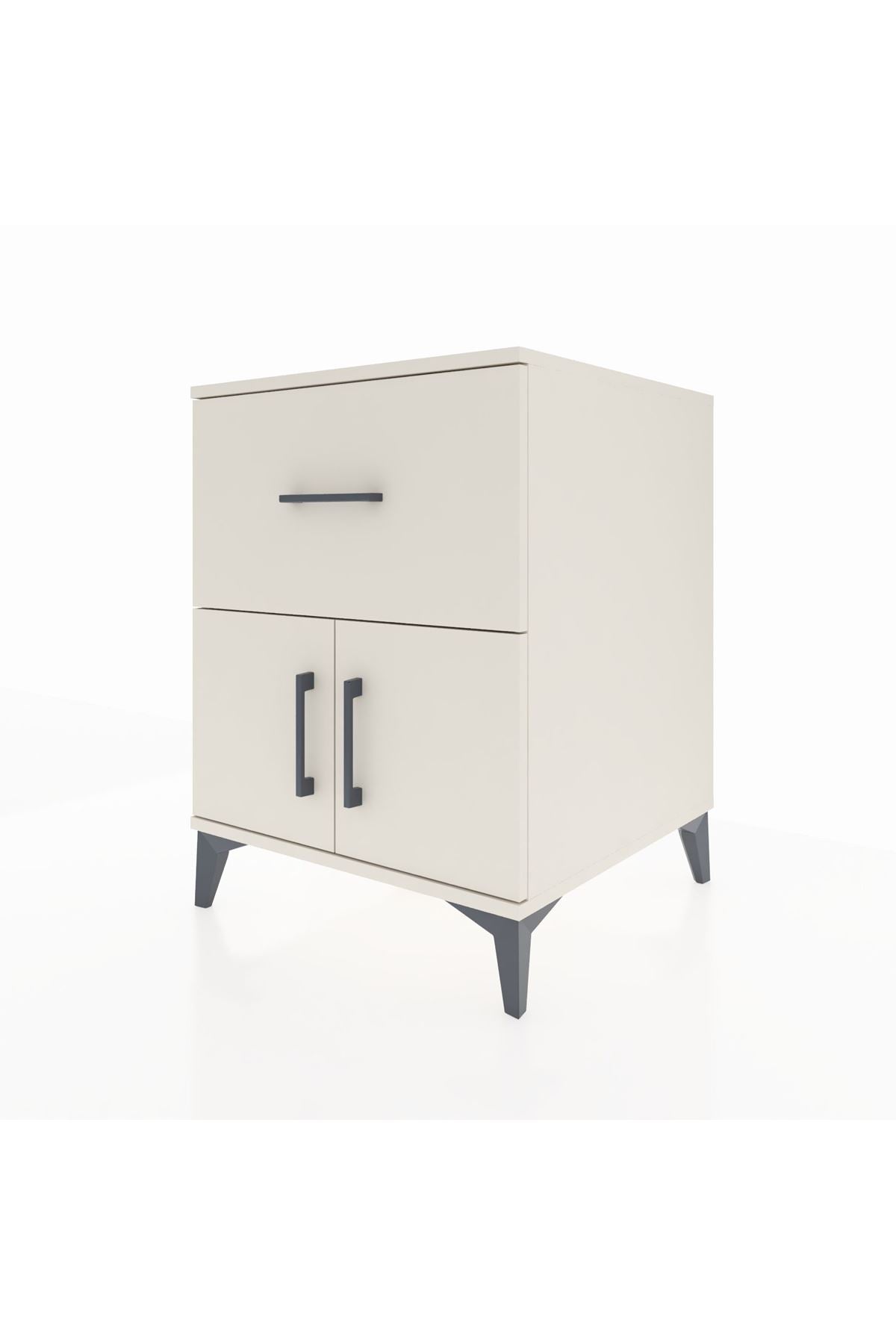 Kronos Komodin Tek Raflı Tek Çekmeceli 2 Kapaklı 60x59x80 Aytaşı-Aytaşı