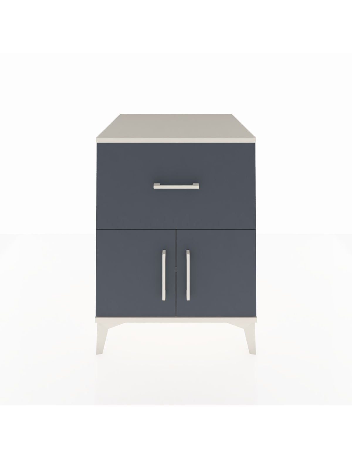 Kronos Komodin Tek Raflı Tek Çekmeceli 2 Kapaklı 60x59x80 Aytaşı-Antrasit