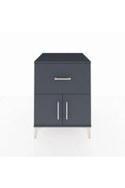 Kronos Komodin Tek Raflı Tek Çekmeceli 2 Kapaklı 60x59x80 Antrasit-Antrasit
