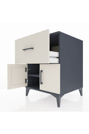 Kronos Komodin Tek Raflı Tek Çekmeceli 2 Kapaklı 60x59x80 Antrasit-Aytaşı