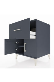 Kronos Komodin Tek Raflı Tek Çekmeceli 2 Kapaklı 60x59x80 Antrasit-Antrasit