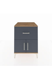 Kronos Komodin Tek Raflı Tek Çekmeceli 2 Kapaklı 60x59x80 Çam-Antrasit