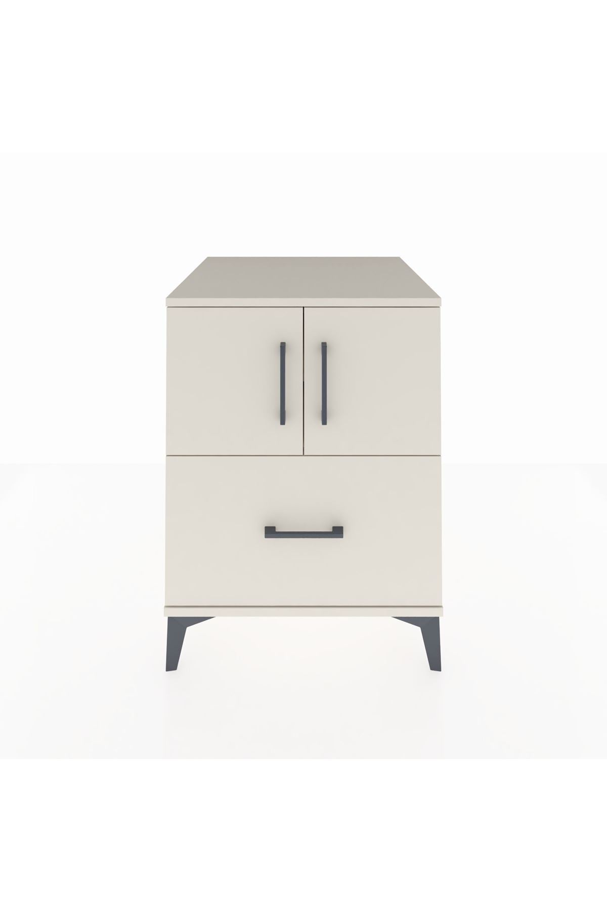 Kronos Komodin 2 Raflı Tek Çekmeceli 2 Kapaklı 60x59x80 Aytaşı-Aytaşı