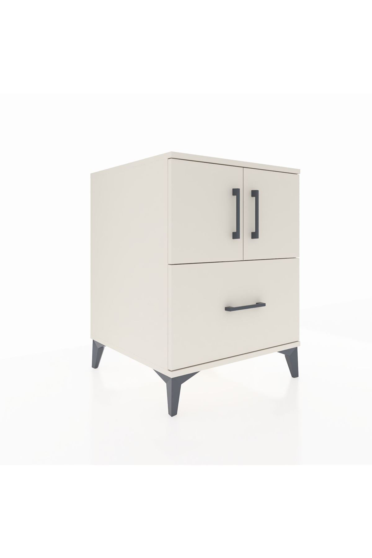 Kronos Komodin 2 Raflı Tek Çekmeceli 2 Kapaklı 60x59x80 Aytaşı-Aytaşı