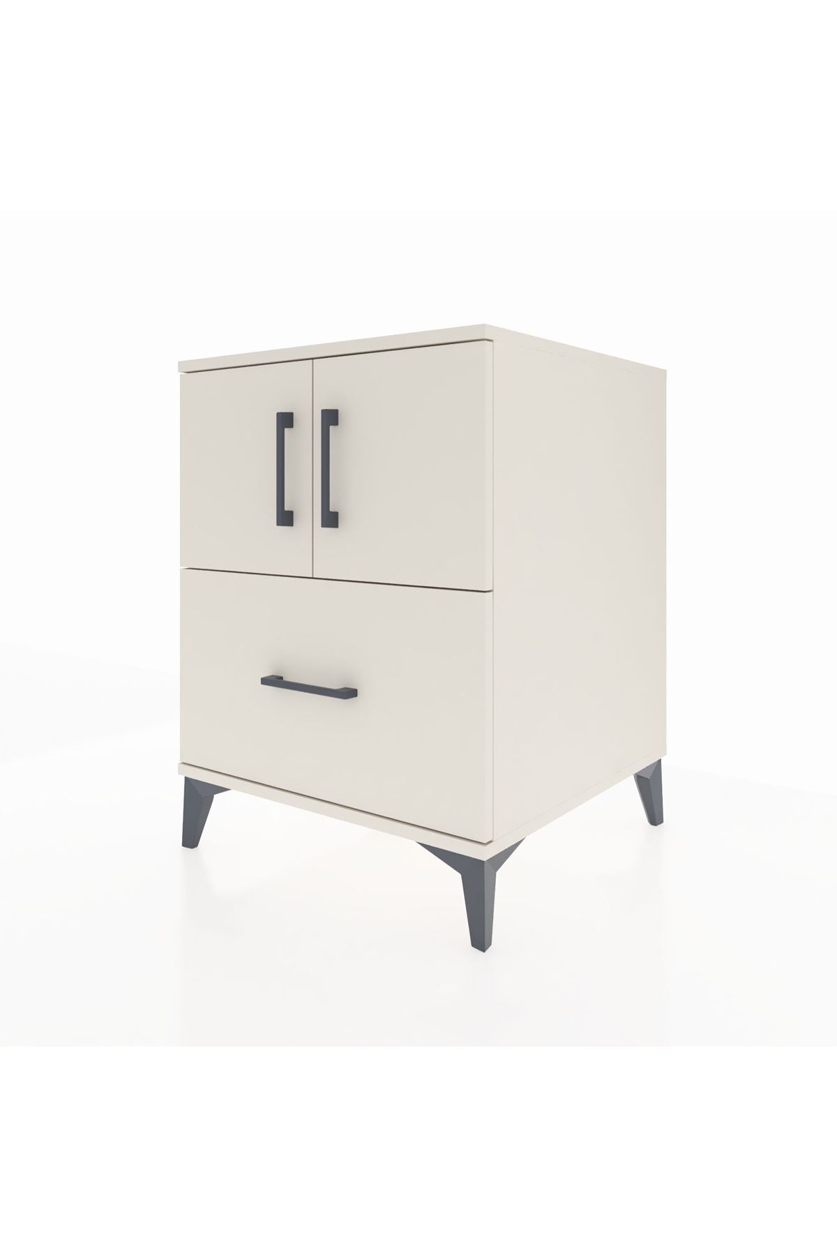 Kronos Komodin 2 Raflı Tek Çekmeceli 2 Kapaklı 60x59x80 Aytaşı-Aytaşı