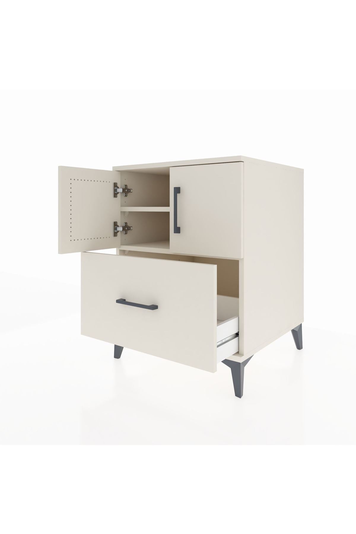 Kronos Komodin 2 Raflı Tek Çekmeceli 2 Kapaklı 60x59x80 Aytaşı-Aytaşı