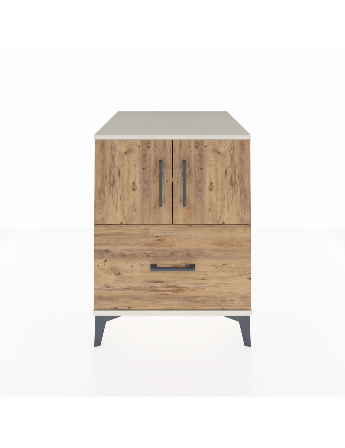 Kronos Komodin 2 Raflı Tek Çekmeceli 2 Kapaklı 60x59x80 Aytaşı-Çam