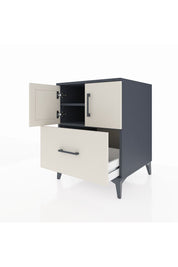 Kronos Komodin 2 Raflı Tek Çekmeceli 2 Kapaklı 60x59x80 Antrasit-Aytaşı