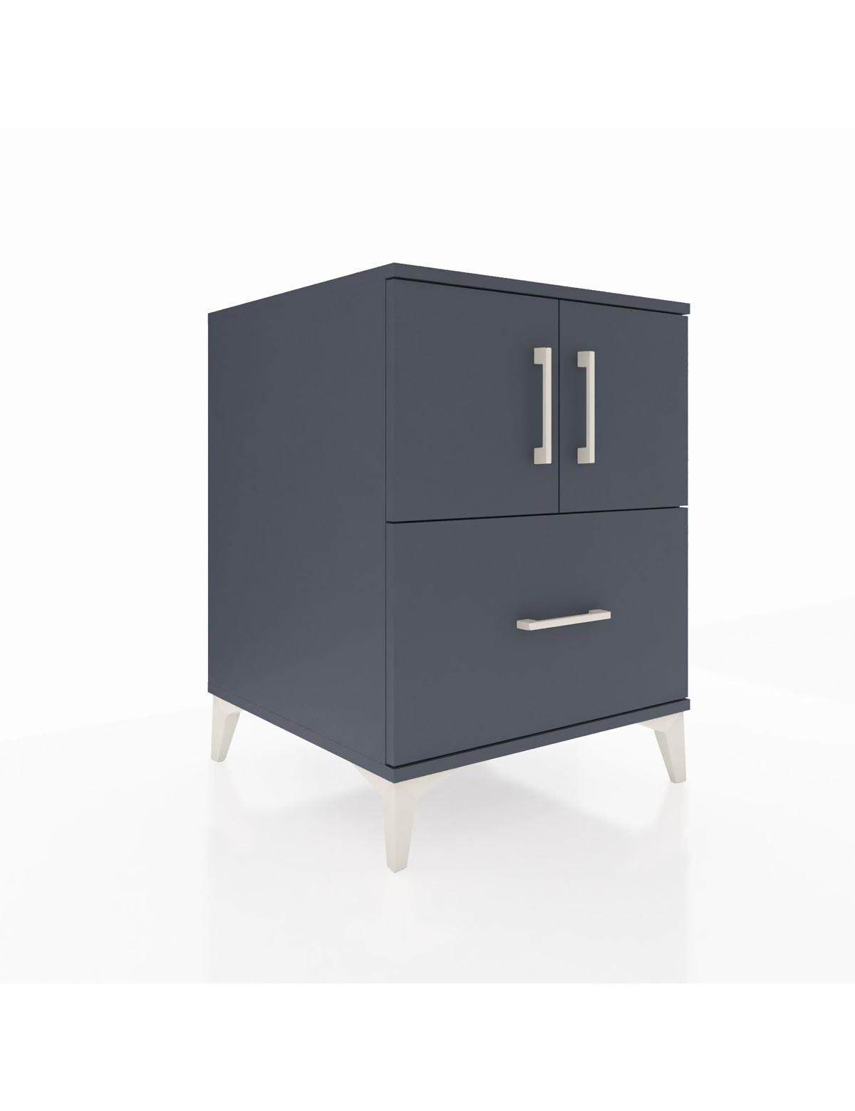 Kronos Komodin 2 Raflı Tek Çekmeceli 2 Kapaklı 60x59x80 Antrasit-Antrasit