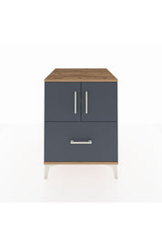 Kronos Komodin 2 Raflı Tek Çekmeceli 2 Kapaklı 60x59x80 Çam-Antrasit