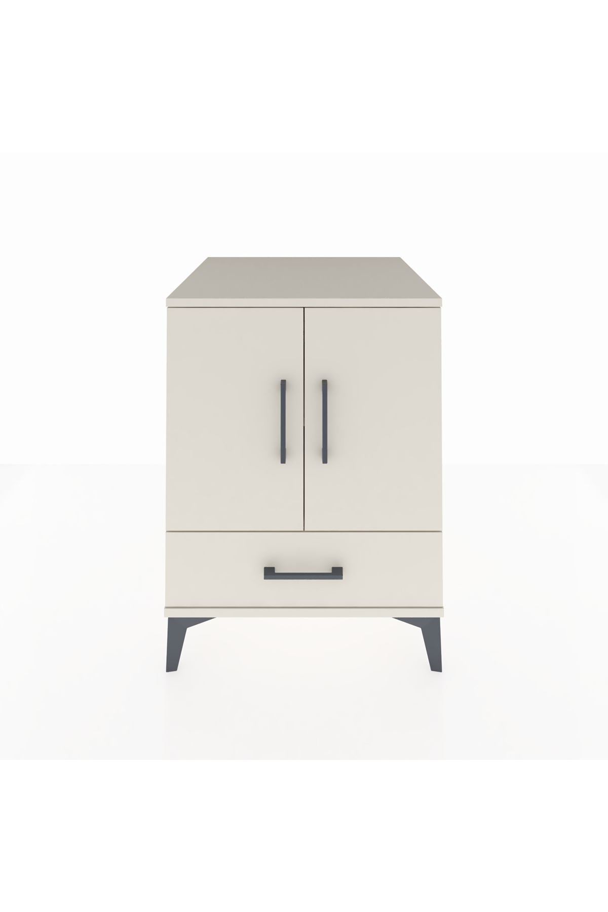 Kronos Komodin 2 Raflı Tek Çekmeceli 2 Kapaklı 60x59x80 Aytaşı-Aytaşı