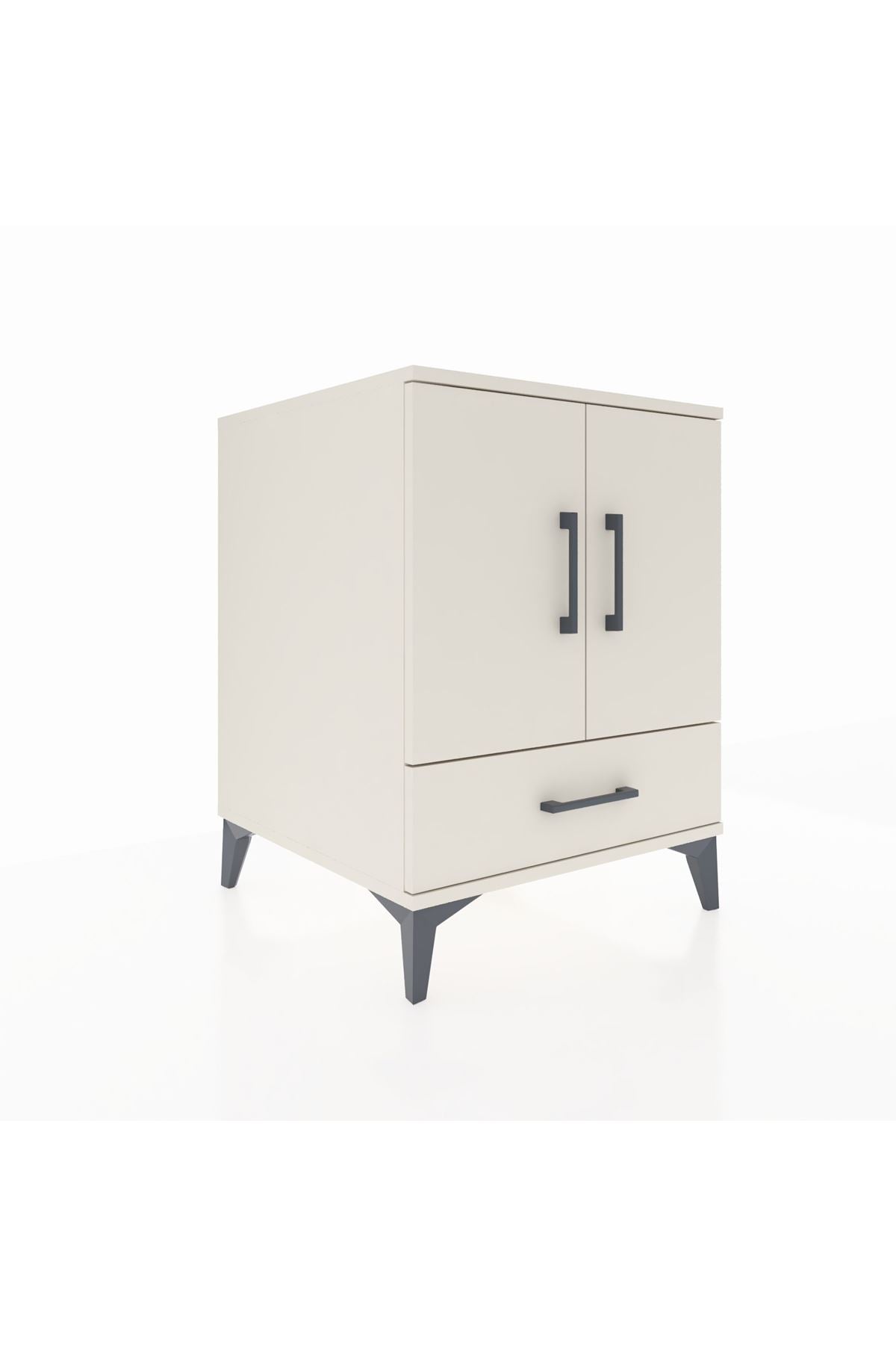 Kronos Komodin 2 Raflı Tek Çekmeceli 2 Kapaklı 60x59x80 Aytaşı-Aytaşı