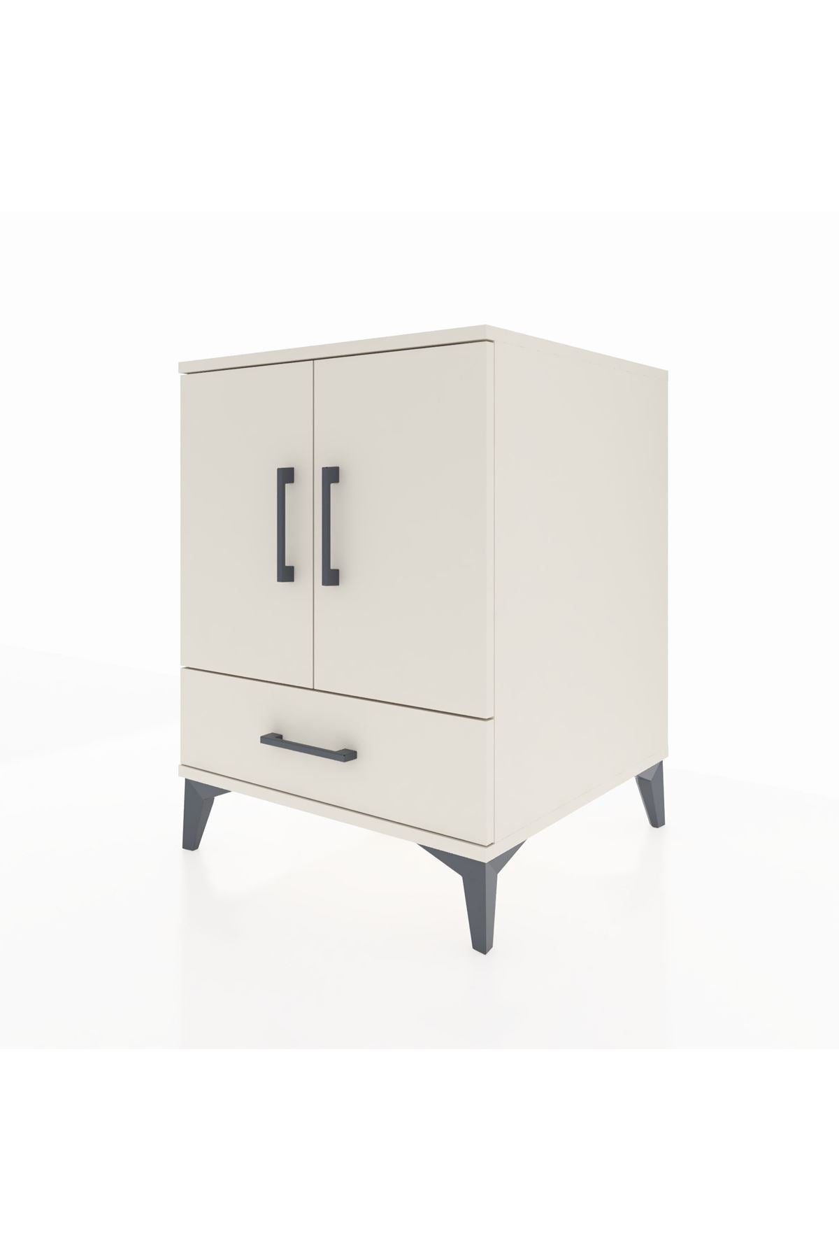 Kronos Komodin 2 Raflı Tek Çekmeceli 2 Kapaklı 60x59x80 Aytaşı-Aytaşı