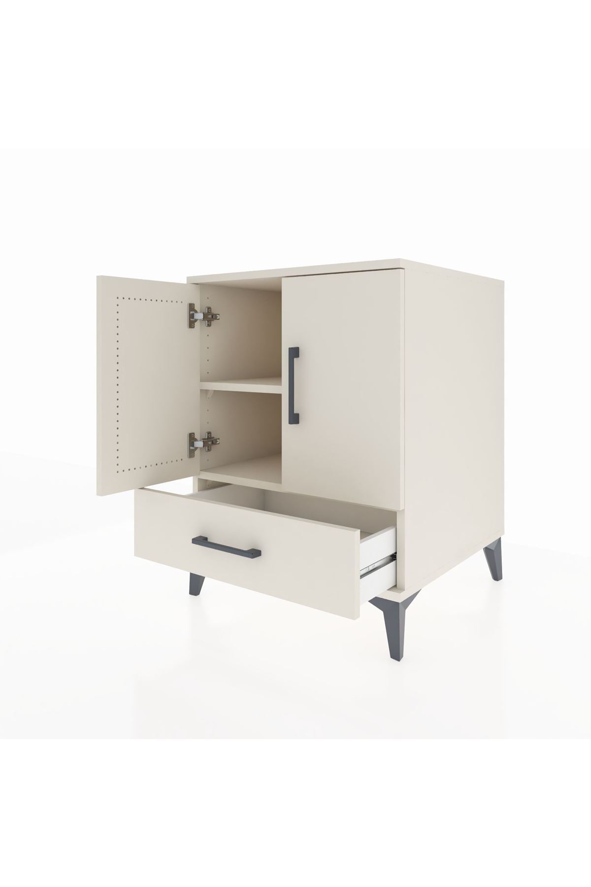 Kronos Komodin 2 Raflı Tek Çekmeceli 2 Kapaklı 60x59x80 Aytaşı-Aytaşı