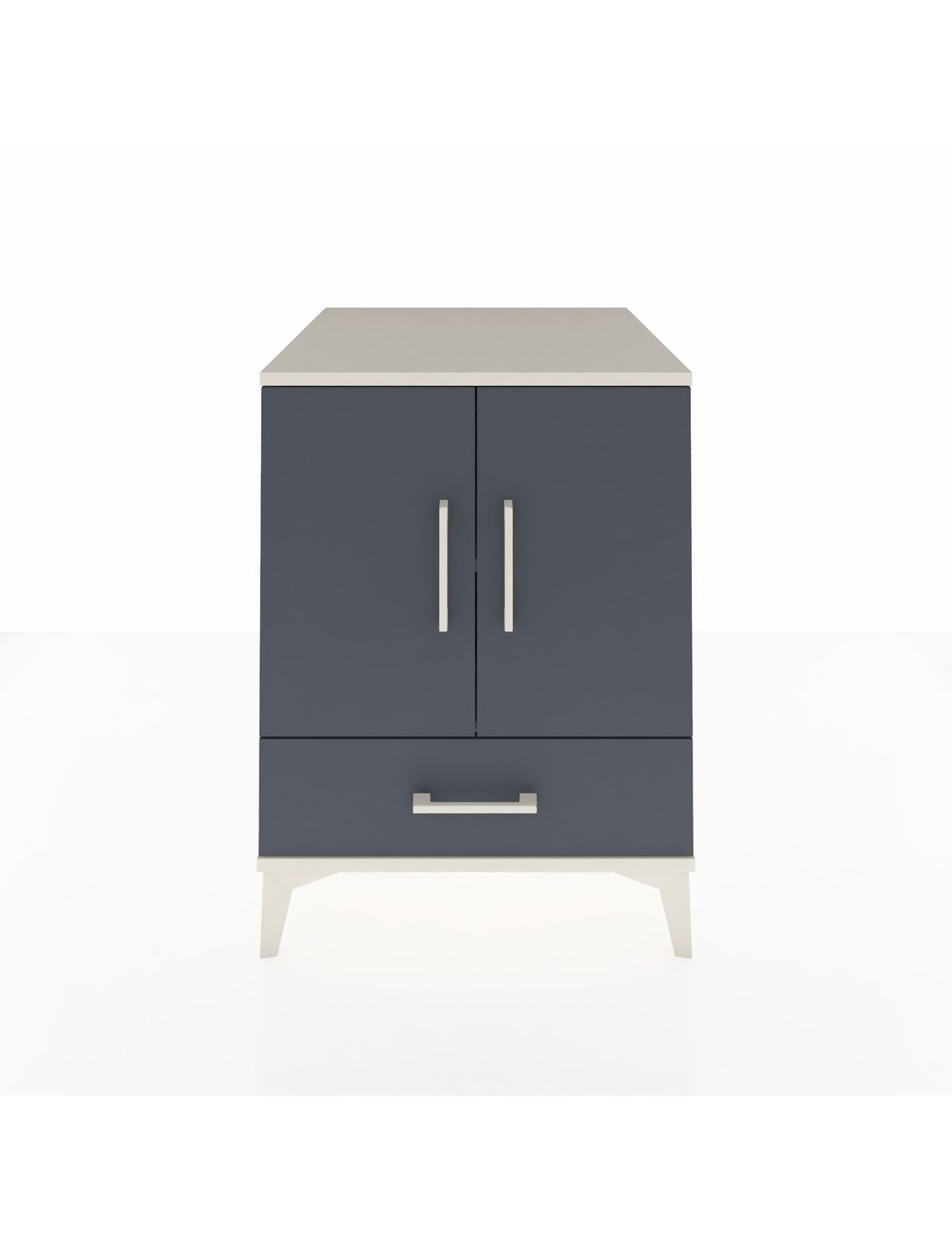 Kronos Komodin 2 Raflı Tek Çekmeceli 2 Kapaklı 60x59x80 Aytaşı-Antrasit