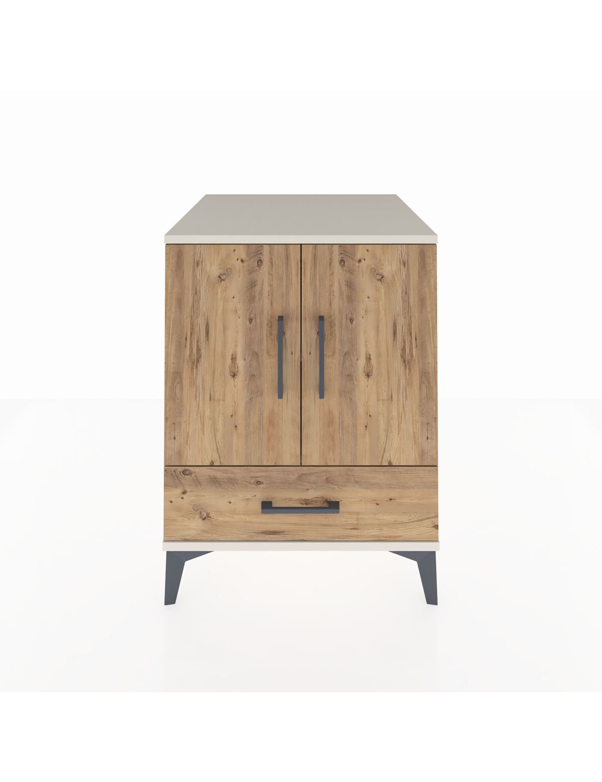 Kronos Komodin 2 Raflı Tek Çekmeceli 2 Kapaklı 60x59x80 Aytaşı-Çam