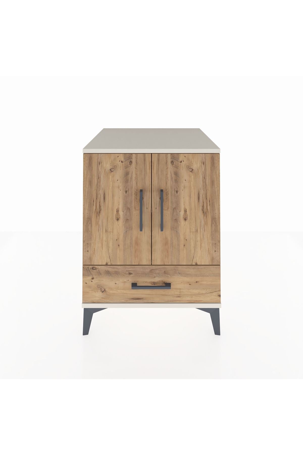 Kronos Komodin 2 Raflı Tek Çekmeceli 2 Kapaklı 60x59x80 Aytaşı-Çam