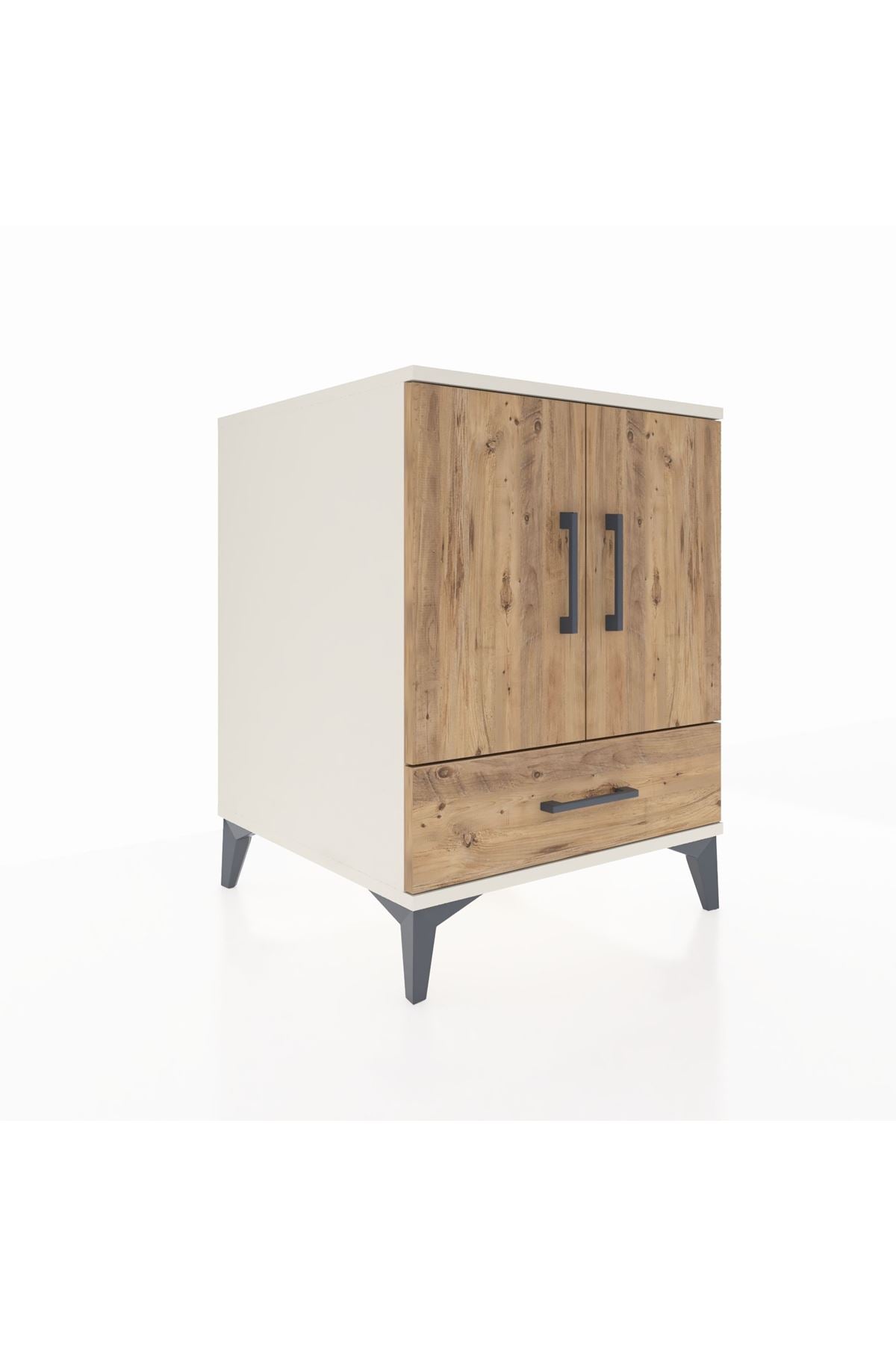 Kronos Komodin 2 Raflı Tek Çekmeceli 2 Kapaklı 60x59x80 Aytaşı-Çam