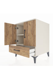 Kronos Komodin 2 Raflı Tek Çekmeceli 2 Kapaklı 60x59x80 Aytaşı-Çam