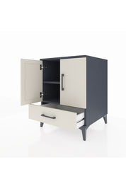 Kronos Komodin 2 Raflı Tek Çekmeceli 2 Kapaklı 60x59x80 Antrasit-Aytaşı