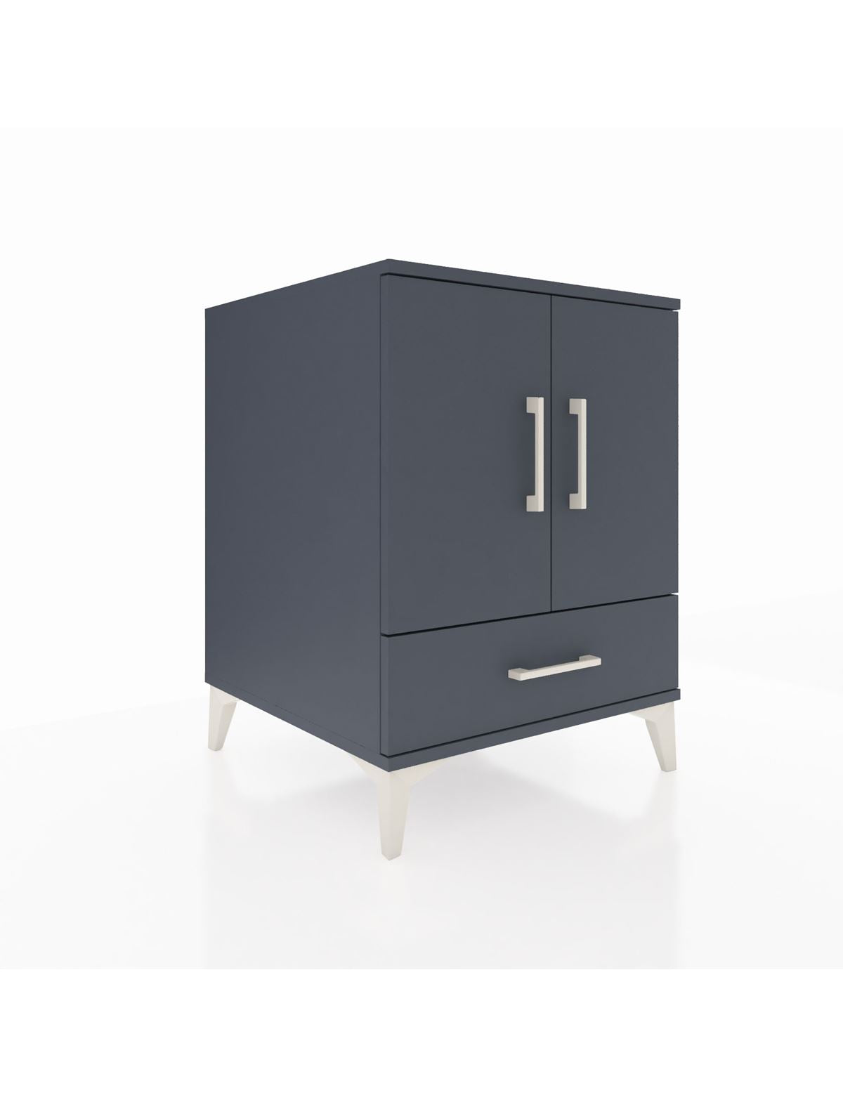 Kronos Komodin 2 Raflı Tek Çekmeceli 2 Kapaklı 60x59x80 Antrasit-Antrasit