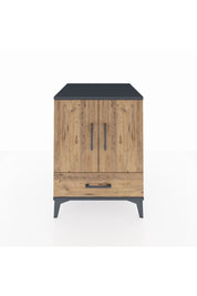 Kronos Komodin 2 Raflı Tek Çekmeceli 2 Kapaklı 60x59x80 Antrasit-Çam