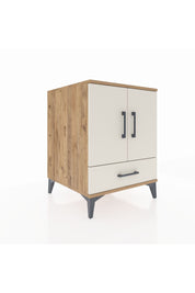 Kronos Komodin 2 Raflı Tek Çekmeceli 2 Kapaklı 60x59x80 Çam-Aytaşı