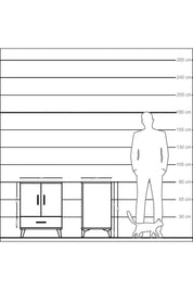 Kronos Komodin 2 Raflı Tek Çekmeceli 2 Kapaklı 60x59x80 Çam-Aytaşı