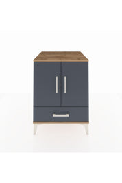 Kronos Komodin 2 Raflı Tek Çekmeceli 2 Kapaklı 60x59x80 Çam-Antrasit