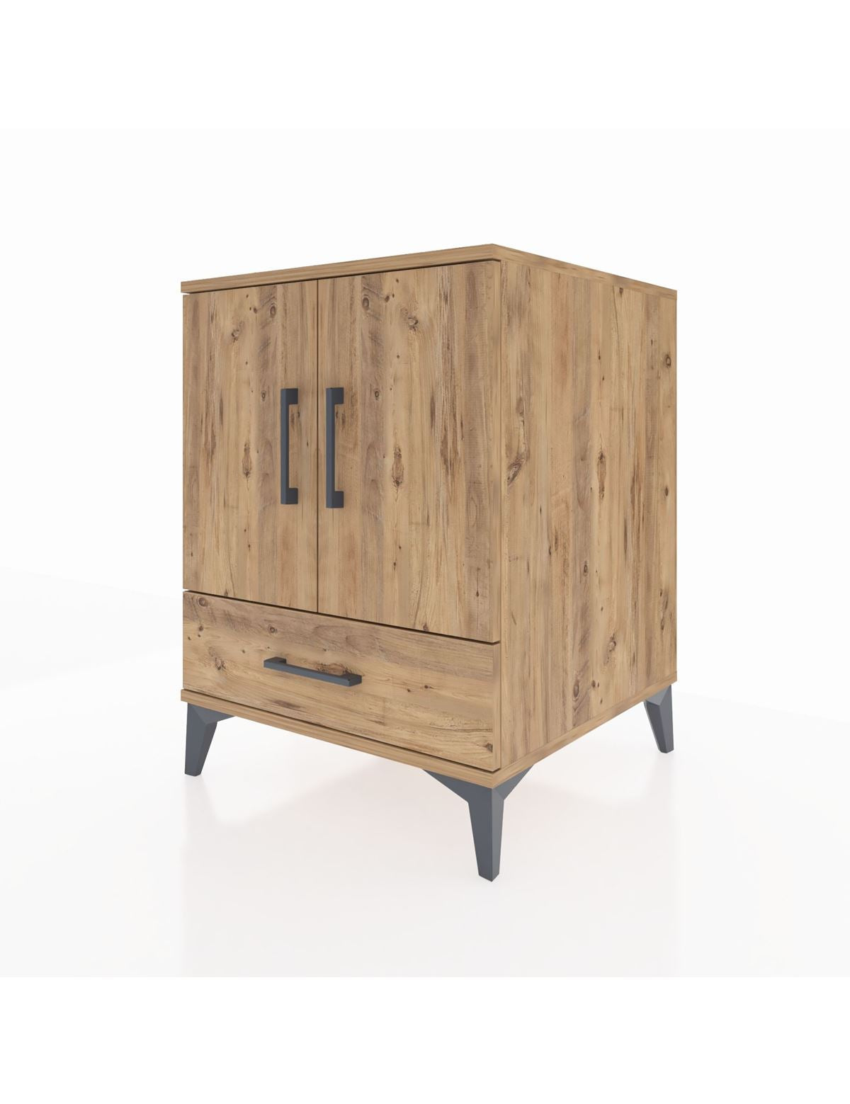 Kronos Komodin 2 Raflı Tek Çekmeceli 2 Kapaklı 60x59x80 - S79M020V9C