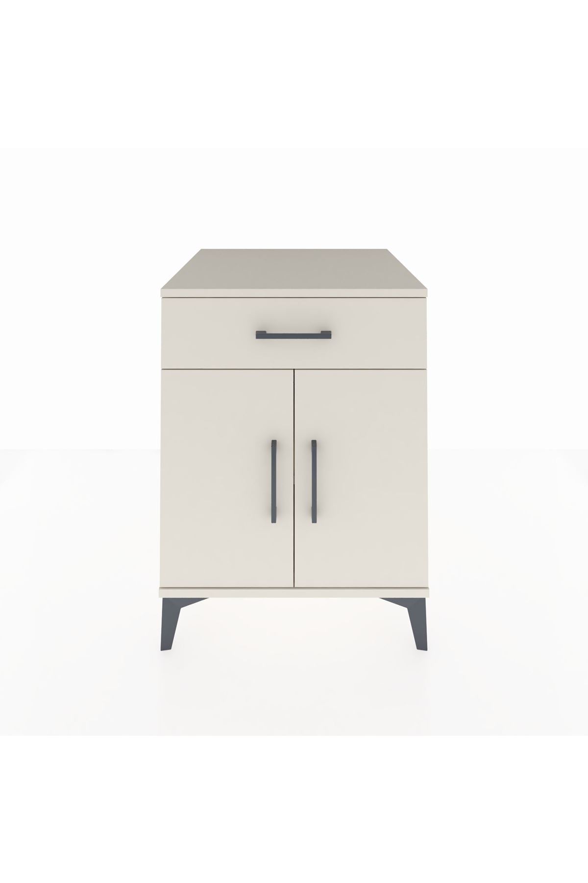 Kronos Komodin Tek Raflı Tek Çekmeceli 2 Kapaklı 60x59x80 Aytaşı-Aytaşı