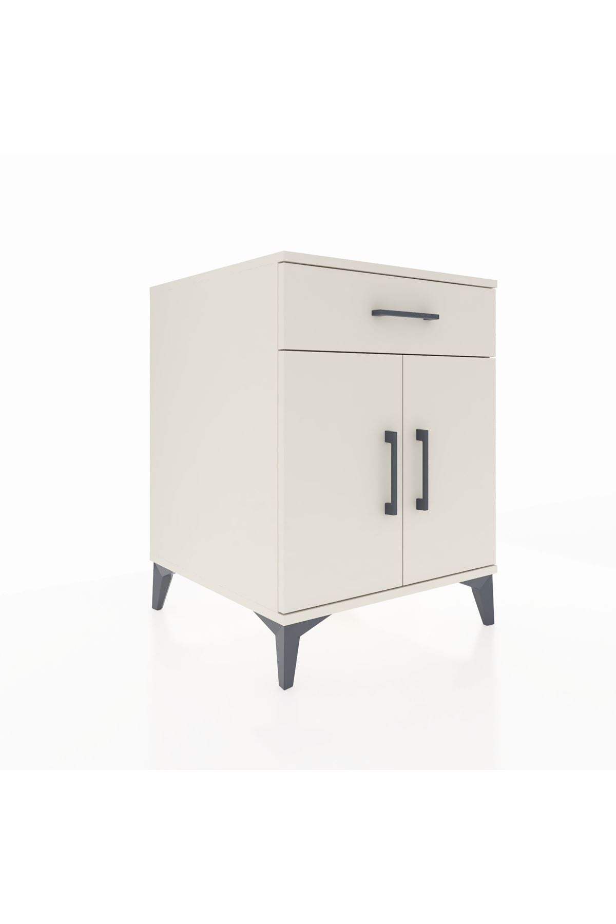 Kronos Komodin Tek Raflı Tek Çekmeceli 2 Kapaklı 60x59x80 Aytaşı-Aytaşı