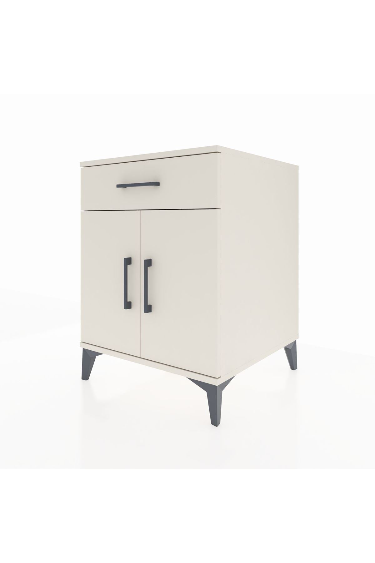 Kronos Komodin Tek Raflı Tek Çekmeceli 2 Kapaklı 60x59x80 Aytaşı-Aytaşı