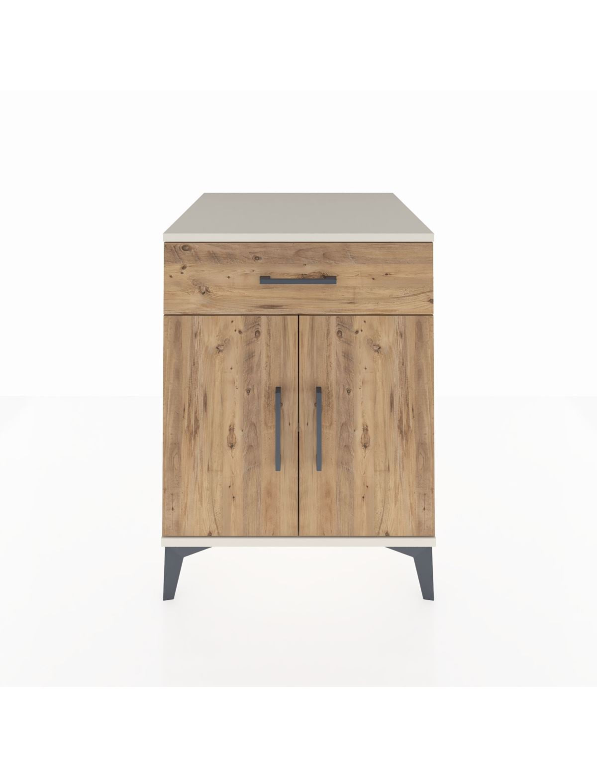 Kronos Komodin Tek Raflı Tek Çekmeceli 2 Kapaklı 60x59x80 Aytaşı-Çam