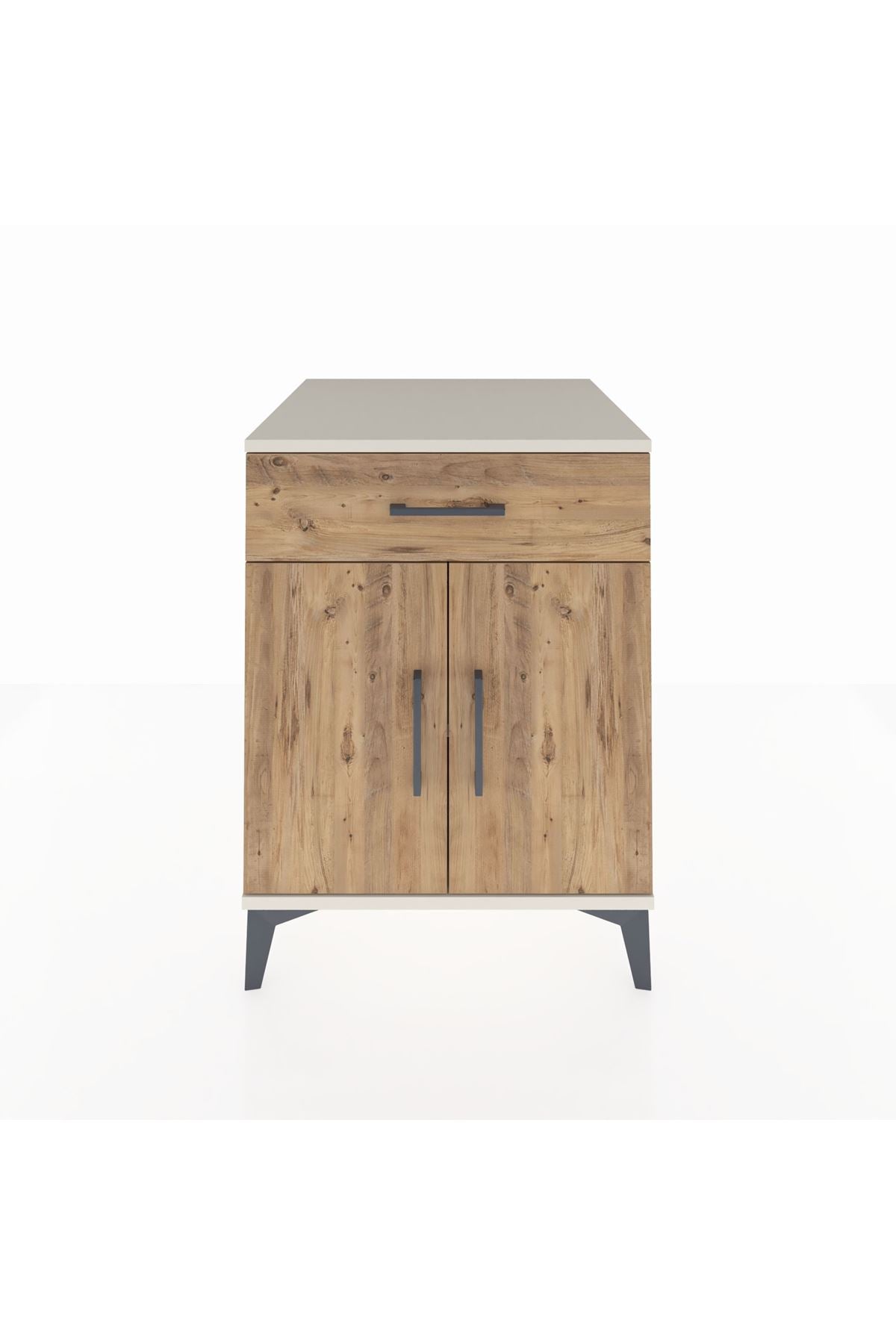 Kronos Komodin Tek Raflı Tek Çekmeceli 2 Kapaklı 60x59x80 Aytaşı-Çam