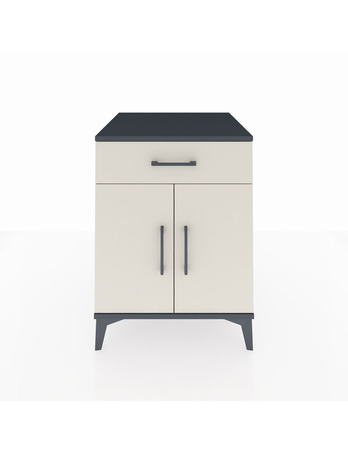 Kronos Komodin Tek Raflı Tek Çekmeceli 2 Kapaklı 60x59x80 Antrasit-Aytaşı