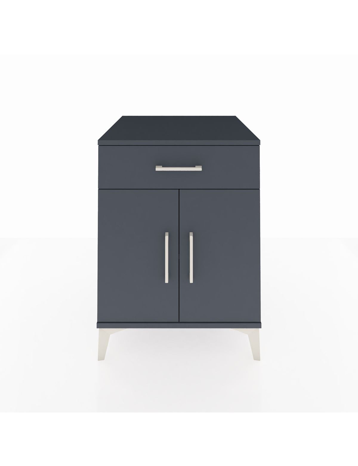 Kronos Komodin Tek Raflı Tek Çekmeceli 2 Kapaklı 60x59x80 Antrasit-Antrasit