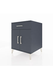 Kronos Komodin Tek Raflı Tek Çekmeceli 2 Kapaklı 60x59x80 Antrasit-Antrasit