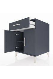 Kronos Komodin Tek Raflı Tek Çekmeceli 2 Kapaklı 60x59x80 Antrasit-Antrasit