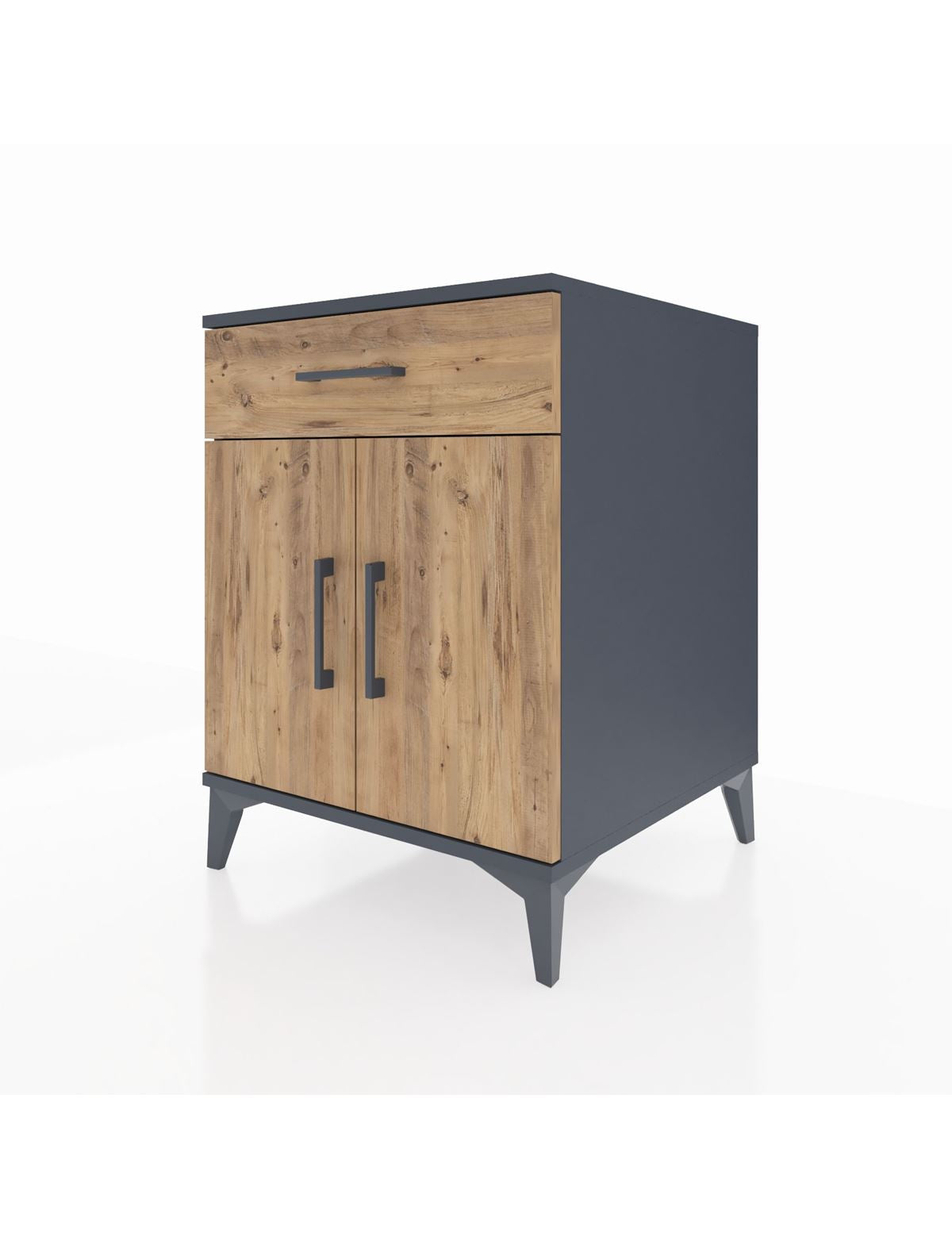 Kronos Komodin Tek Raflı Tek Çekmeceli 2 Kapaklı 60x59x80 - S79M021V6C