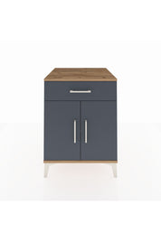 Kronos Komodin Tek Raflı Tek Çekmeceli 2 Kapaklı 60x59x80 Çam-Antrasit