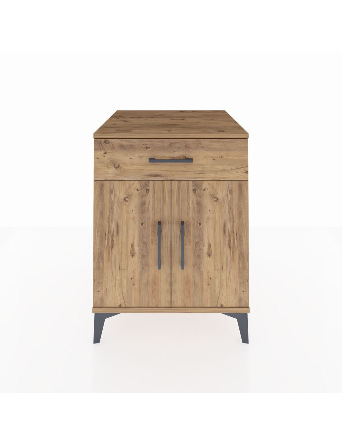 Kronos Komodin Tek Raflı Tek Çekmeceli 2 Kapaklı 60x59x80 Çam-Çam