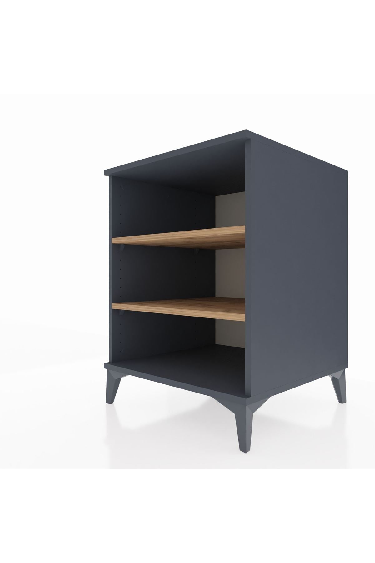 Kronos Komodin 2 Raflı 60x59x80 Antrasit-Çam