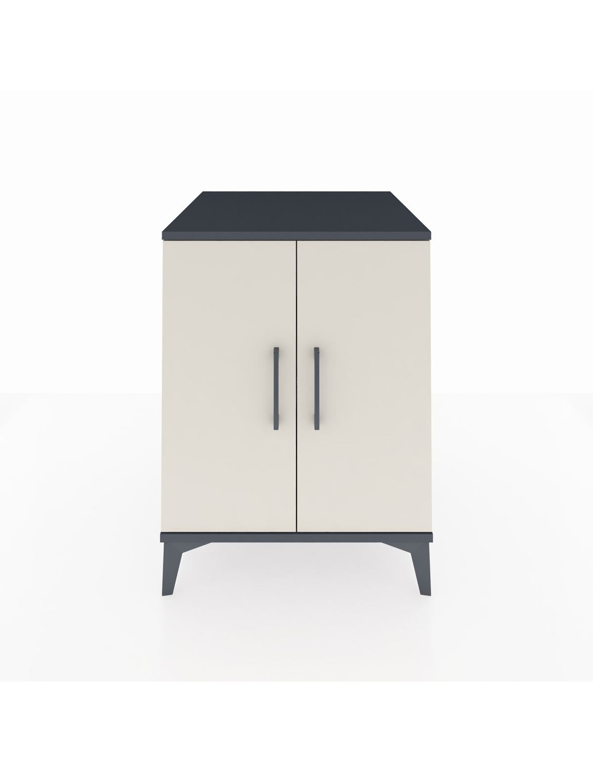 Kronos Komodin Tek Raflı 2 Kapaklı 60x59x80 Antrasit-Aytaşı