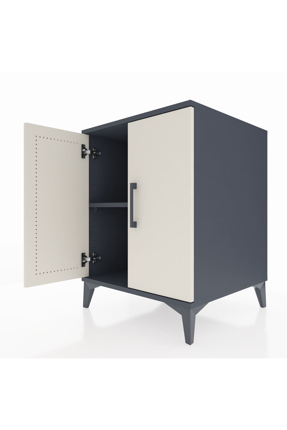 Kronos Komodin Tek Raflı 2 Kapaklı 60x59x80 Antrasit-Aytaşı