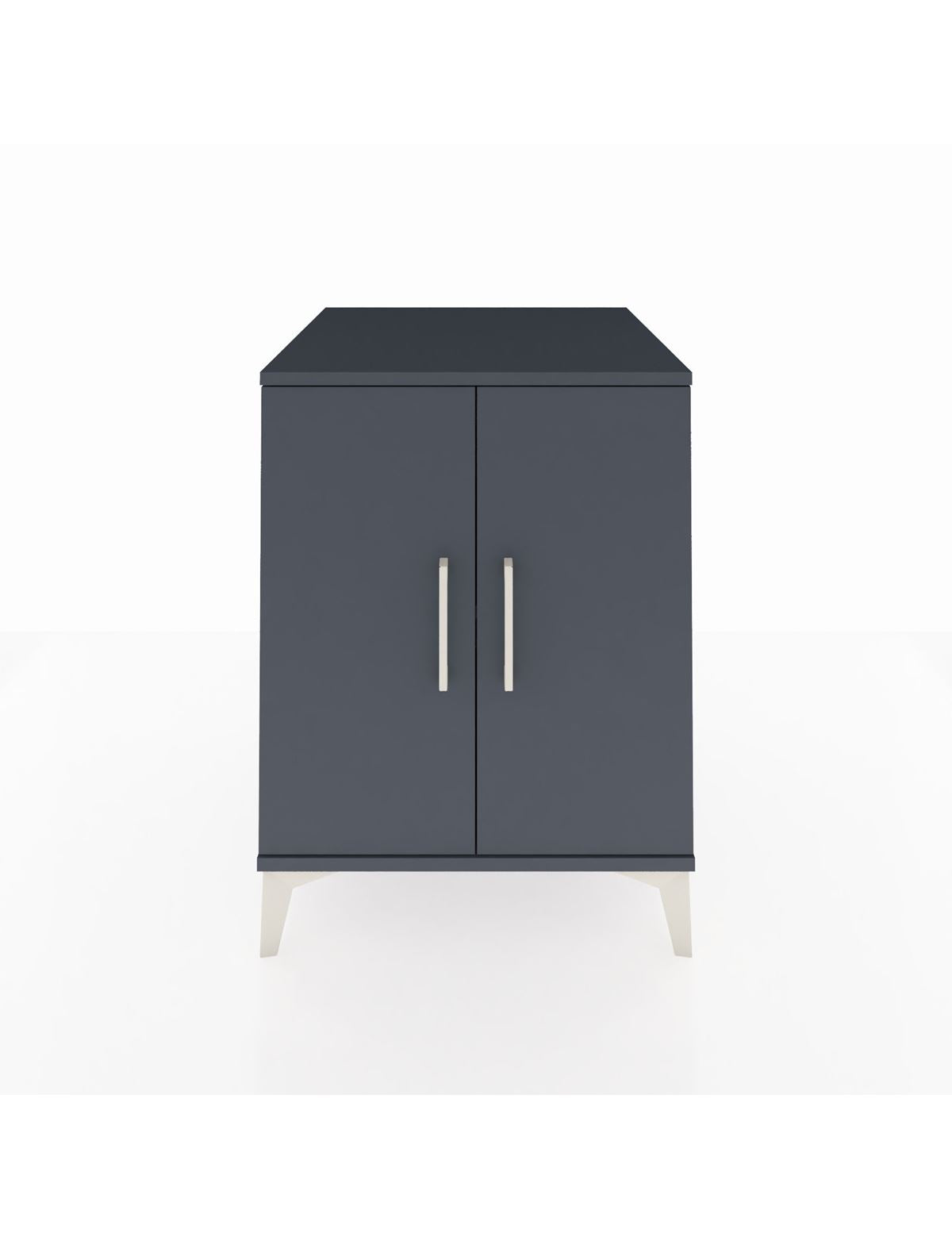 Kronos Komodin Tek Raflı 2 Kapaklı 60x59x80 Antrasit-Antrasit