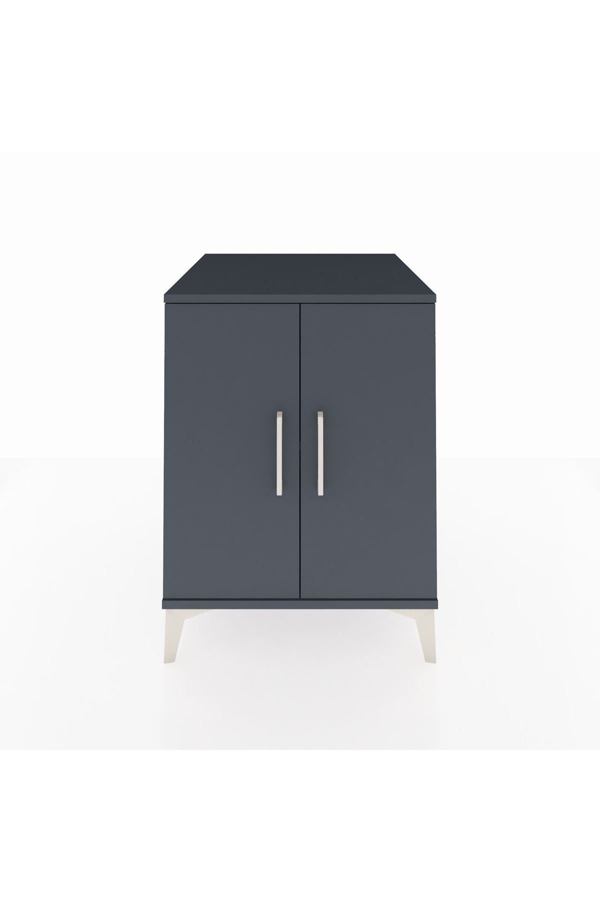 Kronos Komodin Tek Raflı 2 Kapaklı 60x59x80 Antrasit-Antrasit